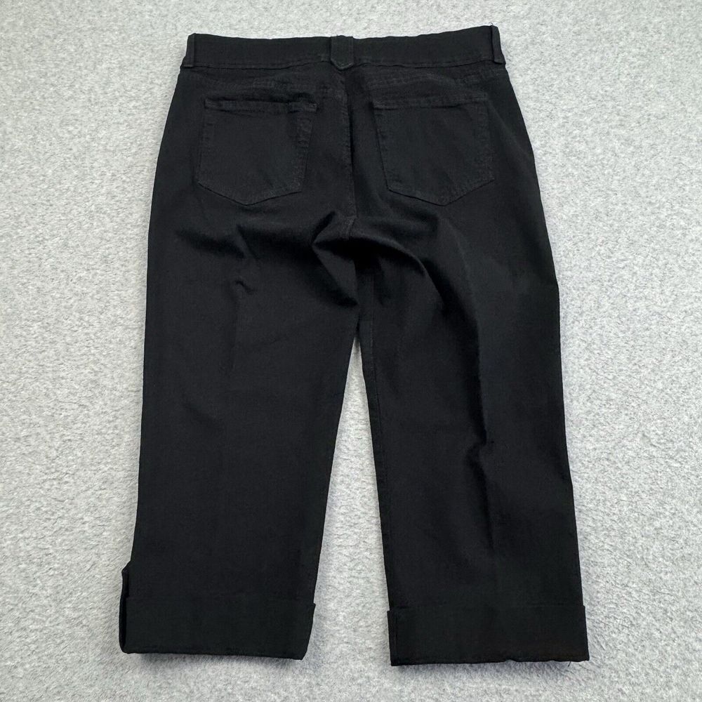 NYDJ Lift Tuck Carmen Cropped Jeans Womens 16 Cuffed Black Stretch Denim USA - Picture 8 of 8